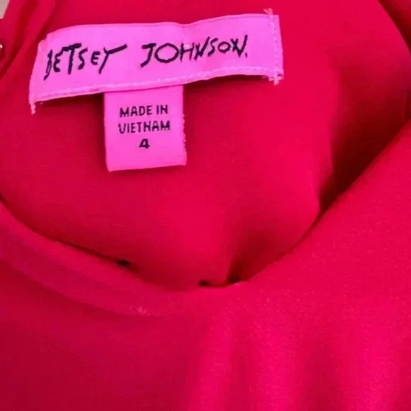 Betsey Johnson Womens Crepe Georgette Elegant Midi Dress Red Size 4 - Picture 6 of 13